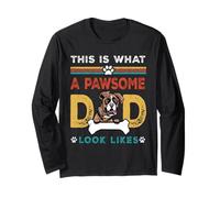 This Is What A Pawsome Dad Look Likes Boxer Dog Dad Maglia a Manica