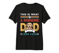 This Is What A Pawsome Dad Look Likes Golden Retriever Dog Maglietta Premium