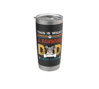 This Is What A Pawsome Dad Look Likes Papillon Dog Dad Bicchiere termico in acciaio inox doppia parete