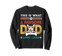 This Is What A Pawsome Dad Look Likes Pembroke Welsh Corgi Felpa