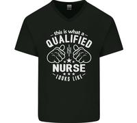 This Is What A Qualificato Infermiera Looks Like Uomo Scollo A V Cotone T-Shirt