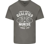 This Is What A Qualificato Infermiera Looks Like Uomo Scollo A V Cotone T-Shirt
