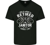 This Is What A Retired Janitor Looks Like Uomo Scollo A V Cotone T-Shirt