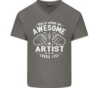 This Is What An Awesome Artista Looks Like Uomo Scollo A V Cotone T-Shirt