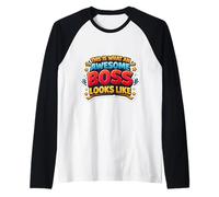 This is What an Awesome Boss Looks Like Funny Daying Citazione Maglia con Maniche Raglan