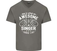 This Is What An Awesome Cantante Looks Like Uomo Scollo A V Cotone T-Shirt