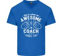 This Is What An Awesome Coach Looks Like Uomo Scollo A V Cotone T-Shirt