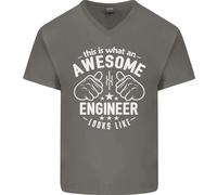 This Is What An Awesome Engineer Looks Like Uomo Scollo A V Cotone T-Shirt