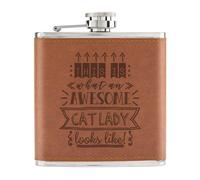 This Is What An Awesome Gatto Lady Looks Like 170ml PU Pelle Hip Flask Appendice