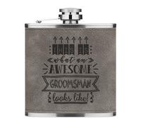This Is What An Awesome Groomsman Looks Like 170ml Simil Pelle Hip Flask Grigio