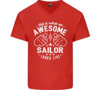 This Is What An Awesome Marinaio Looks Like Uomo Scollo A V Cotone T-Shirt