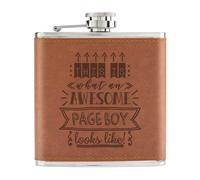 This Is What An Awesome Page Boy Looks Like 170ml PU Pelle Hip Flask Marroncino