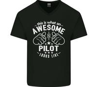 This Is What An Awesome Pilota Looks Like Uomo Scollo A V Cotone T-Shirt