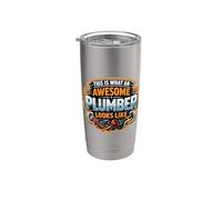 This is What An Awesome Plumber Looks Like Divertente Citazione Divertente Bicchiere termico in acciaio inox doppia parete
