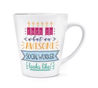 This Is What An Awesome Social Lavoratore Guarda Come 341ml Latte Tazza - Funny