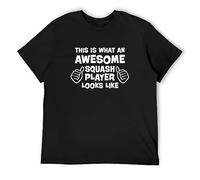 This Is What An Awesome Squash Player Looks Like Unisex 100% Cotton Short-Sleeve T-Shirts Black L