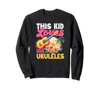 This Kid Loves Ukulele Tropical Beach Sunset Music Ukulele Felpa