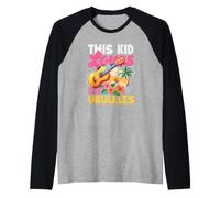 This Kid Loves Ukulele Tropical Beach Sunset Music Ukulele Maglia con Maniche Raglan