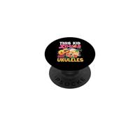This Kid Loves Ukulele Tropical Beach Sunset Music Ukulele PopSockets PopGrip Adesivo