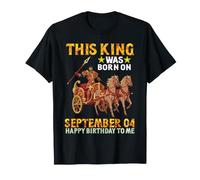 This King Was Born On Settembre 04 Happy Birthday To Me You Maglietta
