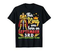 This King Was Born On Settembre 3rd Happy Birthday To Me You Maglietta
