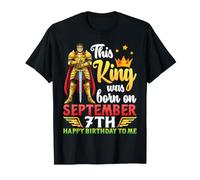 This King Was Born On Settembre 7th Happy Birthday To Me You Maglietta