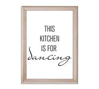 This kitchen is for dancing als - Stampa artistica con cornice (PRIO), grigio scuro, MDF, Sonoma Eiche (Dekor), 30 x 40 cm