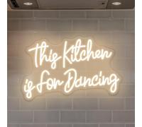 This Kitchen is For Dancing Neon Sign Warm White LED Kitchen Wall Decor USB Powered dimmerabile cucina citazione luce divertente cartello cucina per casa ristorante e bar Decor
