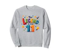 This Legend Is Now 11 - Regalo di Compleanno per 11 Anni Felpa, Unisex per Adulti, Grigio Melange, S