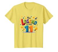 This Legend Is Now 11 - Regalo di Compleanno per 11 Anni Maglietta, Bambini, Limone, 3 Anni