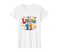 This Legend Is Now 11 - Regalo di Compleanno per 11 Anni Maglietta, Donna, Bianco, L