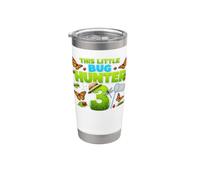 This Little Bug Hunter is 3 Years Old Bug 3rd Birthday Party Bicchiere termico in acciaio inox doppia parete