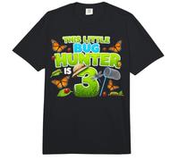 This Little Bug Hunter is 3 Years Old Bug 3rd Birthday Party Comfort Colors Adult Heavyweight T-Shirt