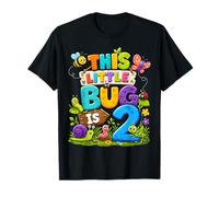This Little Bug Is 2 Years Old Insect 2nd Birthday Party Maglietta