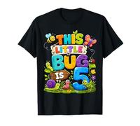 This Little Bug Is 5 Years Old Insect 5th Birthday Party Maglietta