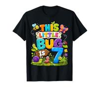 This Little Bug Is 7 Years Old Insect 7th Birthday Party Maglietta