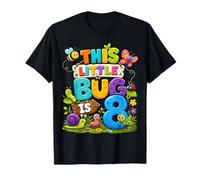 This Little Bug Is 8 Years Old Insect 8th Birthday Party Maglietta