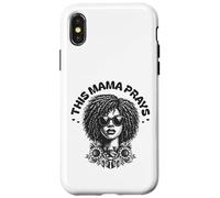This Mama Prays Stylish Womens Religious Faith Floral Custodia per iPhone X/XS