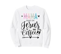 This Mama Runs on Coffee Jesus Praying Mama Coffee Jesus Mom Felpa