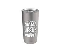 This Mama Runs On Jesus And Coffee Bicchiere termico in acciaio inox doppia parete