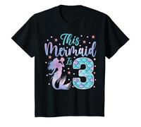 This Mermaid Is 3 Kids Mermaid Lover 3rd Birthday Party Maglietta