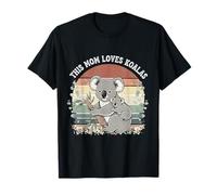 This Mom Loves Koalas Vintage Retro Animal Design Maglietta