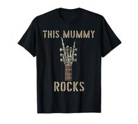 This Mummy Rocks, Gruppo Musicale Skeleton Hand Rock, Chitarra Grunge Maglietta