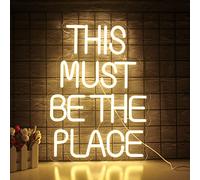 This Must Be The Place, cartello al neon per decorazione da parete, luce bianca calda a LED, per decorazioni domestiche, con alimentazione USB, per camera da letto, bar, matrimoni, feste di compleanno