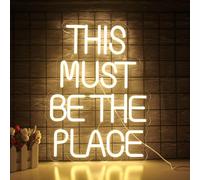 This Must Be The Place, cartello al neon per decorazione da parete, luci al neon bianche calde per camera da letto, lettera al neon con alimentazione USB per matrimoni, feste di compleanno
