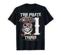 This pirate turned 1 anno ragazzo ragazza 1 ° compleanno 2021 Maglietta