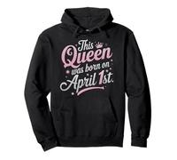This Queen Was Born In April 1st April Fools Day Birthday Felpa con Cappuccio