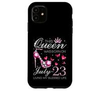 This Queen Was Born on July 23 Living My Blessed Life Custodia per iPhone 11