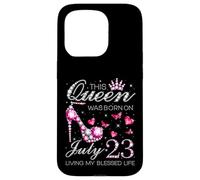 This Queen Was Born on July 23 Living My Blessed Life Custodia per iPhone 15 Pro