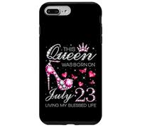 This Queen Was Born on July 23 Living My Blessed Life Custodia per iPhone 7 Plus/8 Plus